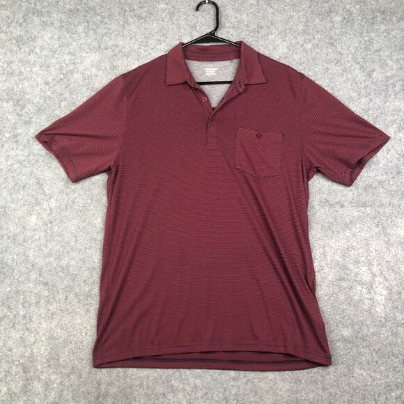 Toad&Co Polo Shirt Mens Medium Striped Marko Short Sleeve Golfer Preppy - Picture 1 of 9